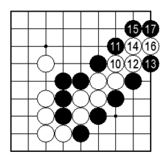 コツ：アタリが続くように石を追いかける