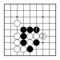 コツ：アタリが続くように石を追いかける