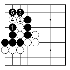 コツ：自分の石がアタリにならないように追いかける