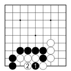 黒1とホウリコミを打つことで、オイオトシの形に導くことができます。