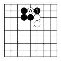 コツ:切ればアタリになる二線のナナメは見逃さない