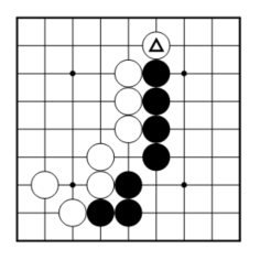 コツ：自分の地に入ってくるのを防ぐオサエ