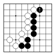 コツ：自分の地に入ってくるのを防ぐオサエ