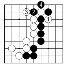 コツ：自分の地に入ってくるのを防ぐオサエ