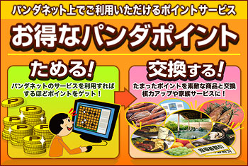 パンダネット上でご利用いただけるポイントサービス お得なパンダポイント